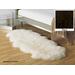 "Black Long Wool Double Pelt Gold Star Sheepskin Bowron Rug 71"" x 23.5"" - LWWDBL"