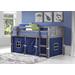 Louver Antique Grey Low Twin Loft w/ Blue Tent - Donco 790-AAG_750C-TB