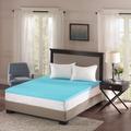 "Flexapedic by Sleep Philosophy 3"" Gel Memory Foam King 3"" Gel Memory Foam Topper in Blue - Olliix BASI16-0420"