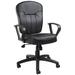 Boss Office Products B1562 Black Leather Task Chair w/ Loop Arms