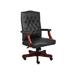 Boss Office Products B905-BK Classic Black Caressoft Chair With Mahogany Finish