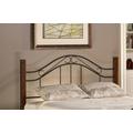 Hillsdale Furniture Matson Full/Queen Metal Headboard with Cherry Wood Posts without Frame, Black - 1159HFQ