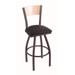 "Holland 83030PWNatMplBBlkVinyl 830 Voltaire 30"" Bar Stool /w Pewter Finish, Black Vinyl Seat, Natural Maple Back"