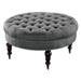 Isabelle Charcoal Round Tufted Ottoman - Linon 420057CHA01U