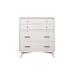 Flynn Mid Century Modern 4 Drawer Multifunction Chest w/ Pull Out Workstation Tray in White Finish - Alpine Furniture 966-W-05