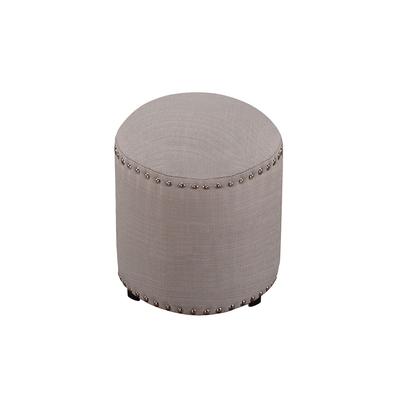 Hillsdale Furniture Laura Round Backless Upholstered Vanity Stool, Light Linen Gray - 50993