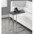 Accent Table / C-Shaped / End / Side / Snack / Living Room / Bedroom / Metal / Laminate / Glossy Grey / Chrome / Contemporary / Modern - Monarch Specialties I 3030