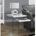 Nesting Table / Set Of 2 / Side / End / Accent / Living Room / Bedroom / Tempered Glass / Laminate / Glossy White / Clear / Contemporary / Modern - Monarch Specialties I 3287