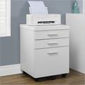 File Cabinet / Rolling Mobile / Storage Drawers / Printer Stand / Office / Work / Laminate / White / Contemporary / Modern - Monarch Specialties I 7048