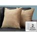 Pillows / Set Of 2 / 18 X 18 Square / Insert Included / Decorative Throw / Accent / Sofa / Couch / Bedroom / Polyester / Hypoallergenic / Beige / Modern - Monarch Specialties I 9297