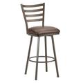 Tioga Swivel Counter Stool in Rust Finish w/ Ford Brown Fabric - Iron Mountain 5403426