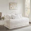 Madison Park Daybed 5 Piece Cotton Chenille Daybed Set in White - Olliix MP13-5322