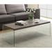 "Coffee Table / Accent / Cocktail / Rectangular / Living Room / 44""L / Tempered Glass / Laminate / Brown / Clear / Contemporary / Modern - Monarch Specialties I 3054"