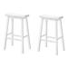 Bar Stool / Set Of 2 / Bar Height / Saddle Seat / Wood / White / Contemporary / Modern - Monarch Specialties I 1534