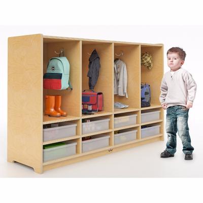 Toddler Eight Section Coat Locker with Trays - Whitney Brothers WB3404