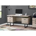 "Computer Desk / Home Office / Laptop / Left / Right Set-Up / Storage Drawers / 60""L / Work / Metal / Laminate / Beige / Black / Contemporary / Modern - Monarch Specialties I 7418"