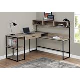 Computer Desk / Home Office / Corner / Storage Drawers / L Shape / Work / Laptop / Metal / Laminate / Brown / Black / Contemporary / Modern - Monarch Specialties I 7161