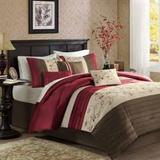 Madison Park Serene Cal King Embroidered 7 Piece Comforter Set in Red - Olliix MP10-309
