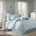 Madison Park Mindy Cal King 9 Piece Cotton Percale Comforter Set in Aqua - Olliix MP10-3633