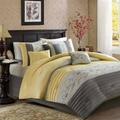 Madison Park Serene King Embroidered 7 Piece Comforter Set in Yellow - Olliix MP10-4186