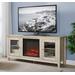 "58"" Wood Media TV Stand Console with Fireplace in White Oak - Walker Edison W58FP4DWWO"