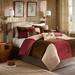 Madison Park Jackson Blocks Queen 7 Piece Comforter Set in Red - Olliix MP10-283