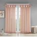 "Madison Park 50x63"" Floral Twist Tab Top Window Panel Embellished w/ Flower in Blush - Olliix MP40-5647"