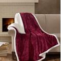 "Madison Park Elma 60x70"" Oversized Textured Plush Throw in Burgundy - Olliix MP50-3253"