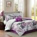 Madison Park Essentials Claremont Queen Complete Comforter & Cotton Sheet Set in Purple - Olliix MPE10-023