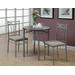 "Dining Table Set / 3Pcs Set / Small / 30"" Round / Kitchen / Metal / Laminate / Brown / Grey / Transitional - Monarch Specialties I 3075"