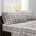 True North by Sleep Philosophy Micro Fleece Twin Sheet Set in Grey Plaid - Olliix SHET20-996