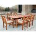 7-Piece X-Back Acacia Patio Dining Set with Cushions - Walker Edison OW7XBDBR