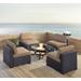 Biscayne 5Pc Outdoor Wicker Conversation Set W/Fire Pit Mocha/Brown - Ashland Firepit & 4 Armless Chairs - Crosley KO70122BR-MO
