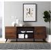 "60"" Mid Century Modern 2 Door TV Console in Dark Walnut - Walker Edison W60NOR2DDW"