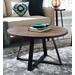 "30"" Rustic Urban Industrial Wood & Metal Wrap Round Coffee Table in Dark Walnut/Black - Walker Edison AF30MWCTDW"