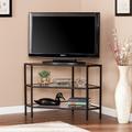 Niles Metal/Glass Corner TV Stand in Black - SEI Furniture MS2411