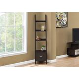 "Bookshelf / Bookcase / Etagere / Corner / Ladder / 69""H / Office / Bedroom / Laminate / Brown / Contemporary / Modern - Monarch Specialties I 2765"