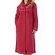 Slenderella Womens Button Up Dressing Gown Soft Boucle Fleece Embroidered Housecoat XL (Raspberry)