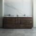 Loon Peak® Herlein 82" Free-Standing Double Sink Bathroom Vanity Base Only Wood//Manufactured Wood in Brown | 34.1 H x 82 W x 20 D in | Wayfair