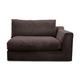 CAVADORE Sofa-Modul "Fiona"mit Armteil rechts / individuell kombinierbar als Ecksofa, Big Sofa oder Wohnlandschaft / 138 x 90 x 112 / Webstoff dunkelbraun