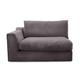 CAVADORE Sofa-Modul "Fiona"mit Armteil links / individuell kombinierbar als Ecksofa, Big Sofa oder Wohnlandschaft / 138 x 90 x 112 / Webstoff grau