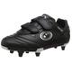 Optimum Boy's Razor 6 Stud Football Boots - Flat Moulded Stud Outsole, Easy Fastening Astro Trainers - PU Leather, Flexible & Comfortable Fit Football Boots - Black Silver, 1 UK Child