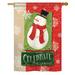 Breeze Decor Celebrate the Season Snowman 2-Sided Polyester 40 x 28 in. Garden Flag in Brown/Green/Red | 40 H x 28 W in | Wayfair