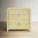 Birch Lane™ Aubart 4 - Drawer Nightstand Wood/Wicker in Brown | 32 H x 34 W x 16 D in | Wayfair 0467019208D548D1B426D498114FDB56