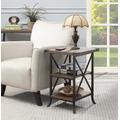 Brookline End Table in Driftwood/Brown Frame - Convenience Concepts 111845DFTW