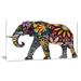 East Urban Home 'Yellow Cheerful Elephant' Graphic Art Print Canvas/Metal in Gray/Yellow | 16 H x 32 W x 1 D in | Wayfair EAAE7983 39319663