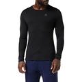 Odlo Men Functional Underwear Long Sleeve Shirt 100 Percent MERINO 200 GRAMM, black - black, S