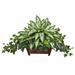 Wrought Studio™ Artificial Foliage Plant in Basket Silk/Wood/Plastic in Brown | 17 H x 31 W x 13 D in | Wayfair 06139A4C7C674D658AB5CC7C80B04E6B