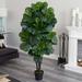 Fleur De Lis Living 53.5" Artificial Fiddle Leaf Fig Tree Urn Polyester/Plastic | 60 H x 12 W x 12 D in | Wayfair 064ED894E00B4F2D96BB5444170D8A4E