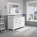 Andover Mills™ Madison 60" Carrara Marble Countertop Bath Vanity w/ Mirror Wood/Marble in White | 38 H x 60 W x 21.5 D in | Wayfair